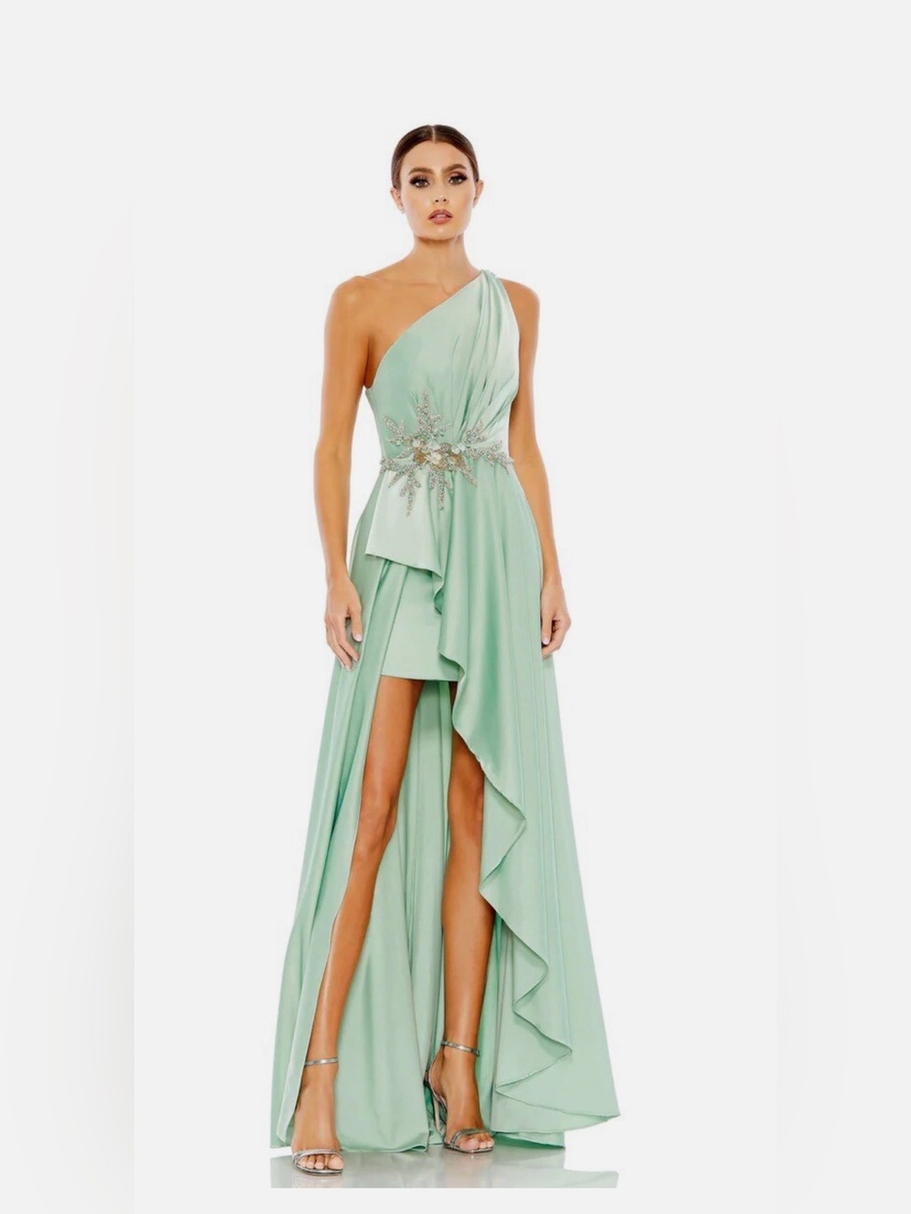 Mac Duggal 11262 Sage size 6 NWT